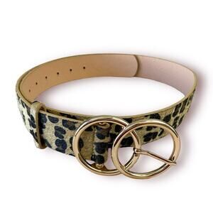 NEW Leopard Print Faux Calf Hair Belt